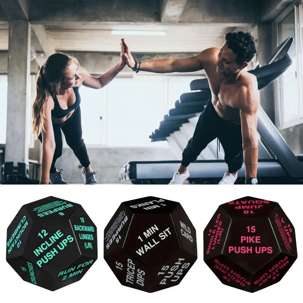 Mini Fitness Dice Multi-sides Exercise Workout Decision Dice for Home Gym Workouts Pocket Size Fitness Dice for Stress Relief