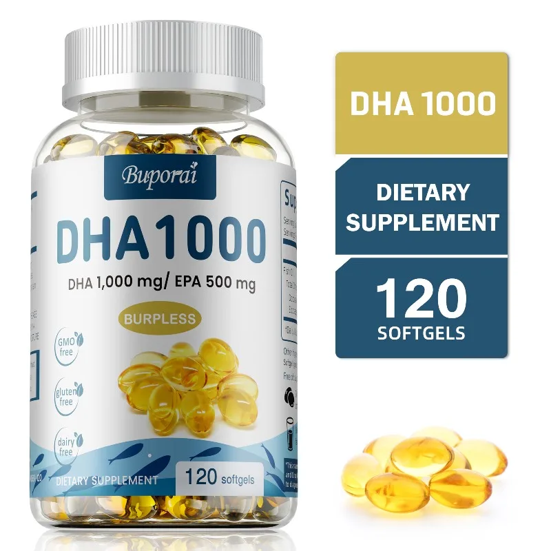 Omega 3 Fish Oil DHA Supplements - Antioxidant, Supports Joint, Heart and Skin Health, Improve Cognitive Function and Memory