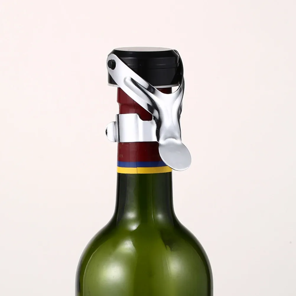 2Pcs Bottle Stopper Stainless Steel Sealing Cava Sparkling Wine Stopper Size 4.9x6.5cm Bottle Sealer Pressure Pump