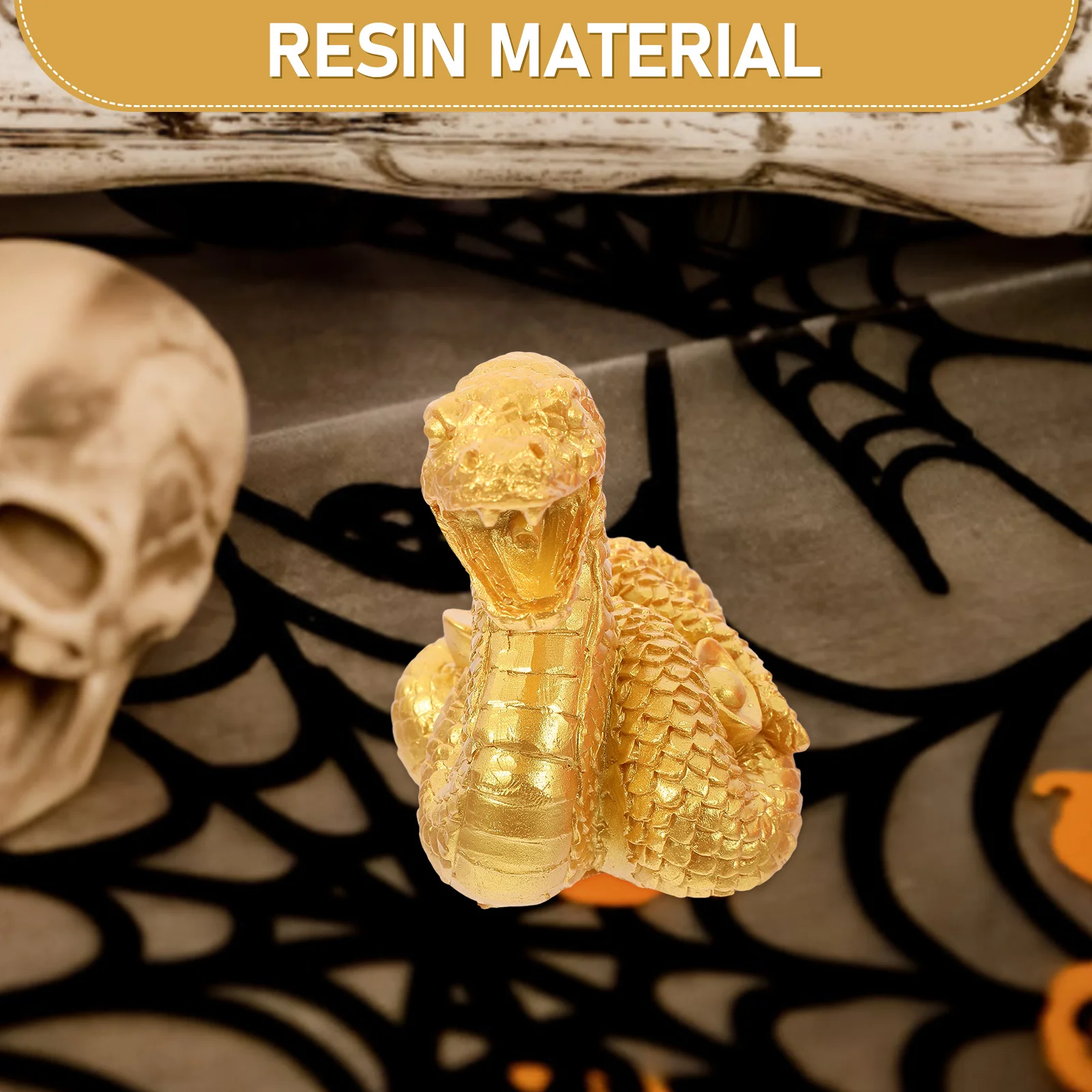 

Yuanbao Snake Resin Statue Zodiac Animal Decor Home Office Desktop Crafts Mini Figurine Gift Space Matching