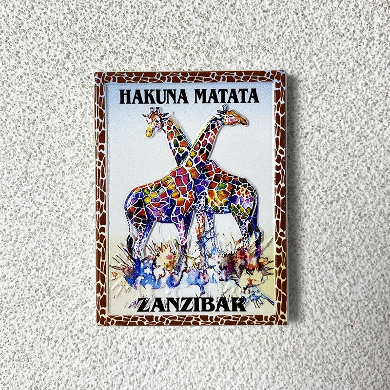 

Zanzibar tourism souvenirs, creative giraffes, 3D refrigerator stickers, powerful magnets, home and kitchen decoration gifts