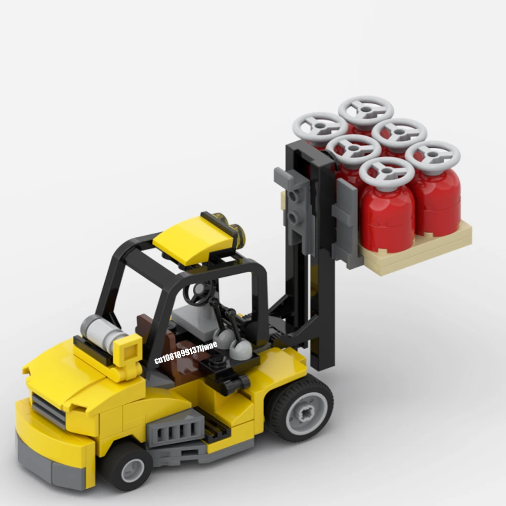 MOC-City Engineering Modular Industrial Lift Truck, Modelo de Empilhadeira, Idéias Criativas, Brinquedo Infantil Presente, Blocos de Tecnologia, Novo, 109Pcs