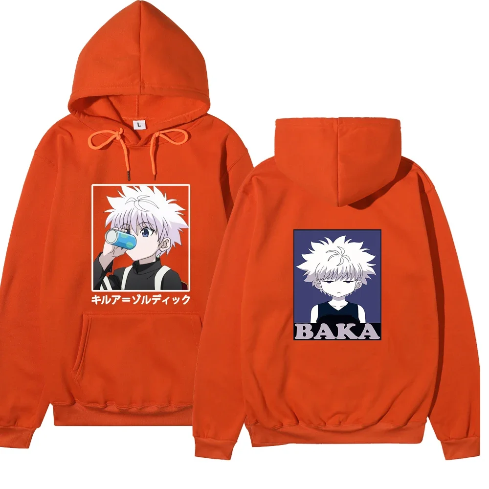 Japanese Anime Funny Killua Eyes Killua HxH Hoodies 2021 Winter Japan Style Hunter X Hunter Sweatshirts Streetwear for Women/men