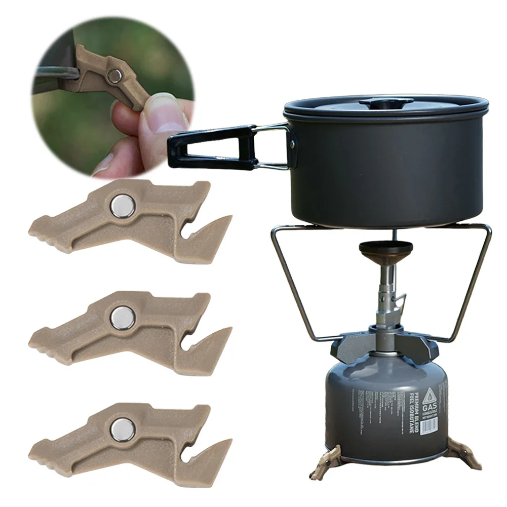 Magnetic Tripod Gas Tank Bracket Multifunctional Camping Stove Stand Canister Stabilizer for Backpacking Cooking Oud burner