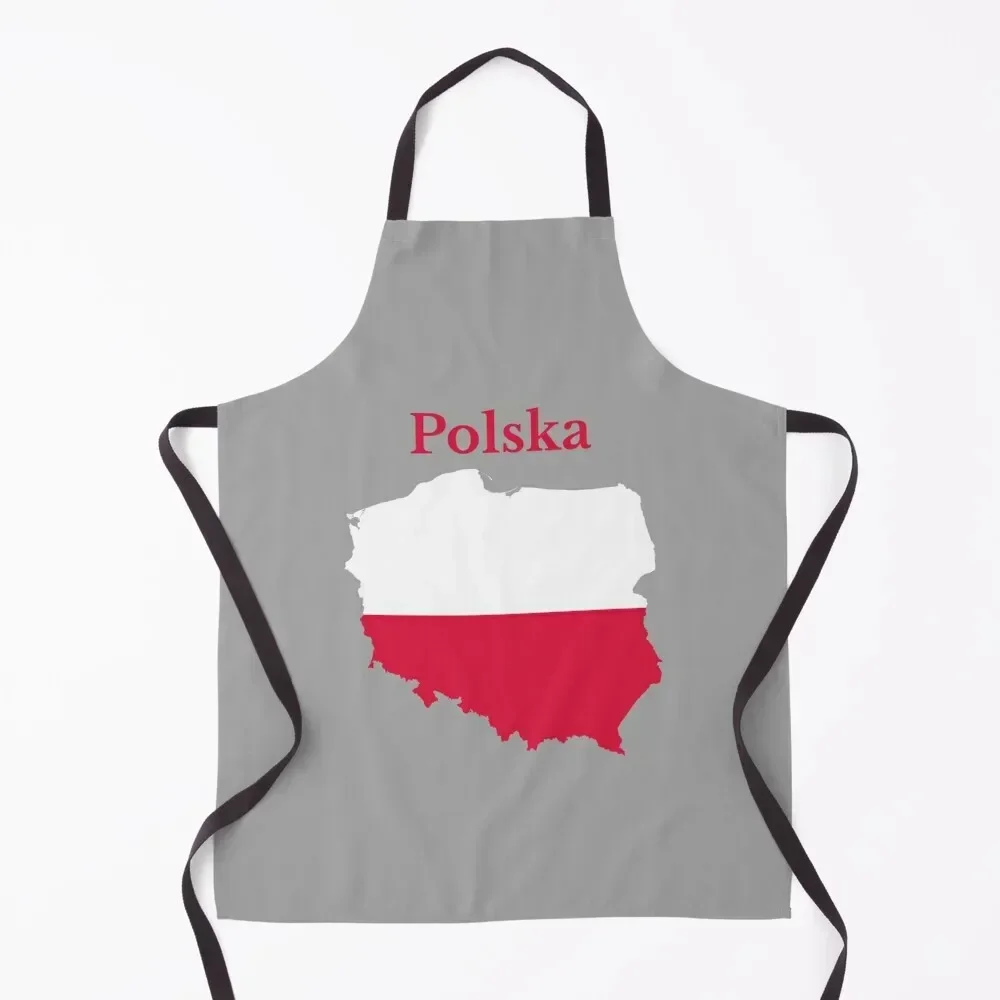 Poland Map Flag Design. Apron kitchen and home kitchen item Waterproof Cooking Apron