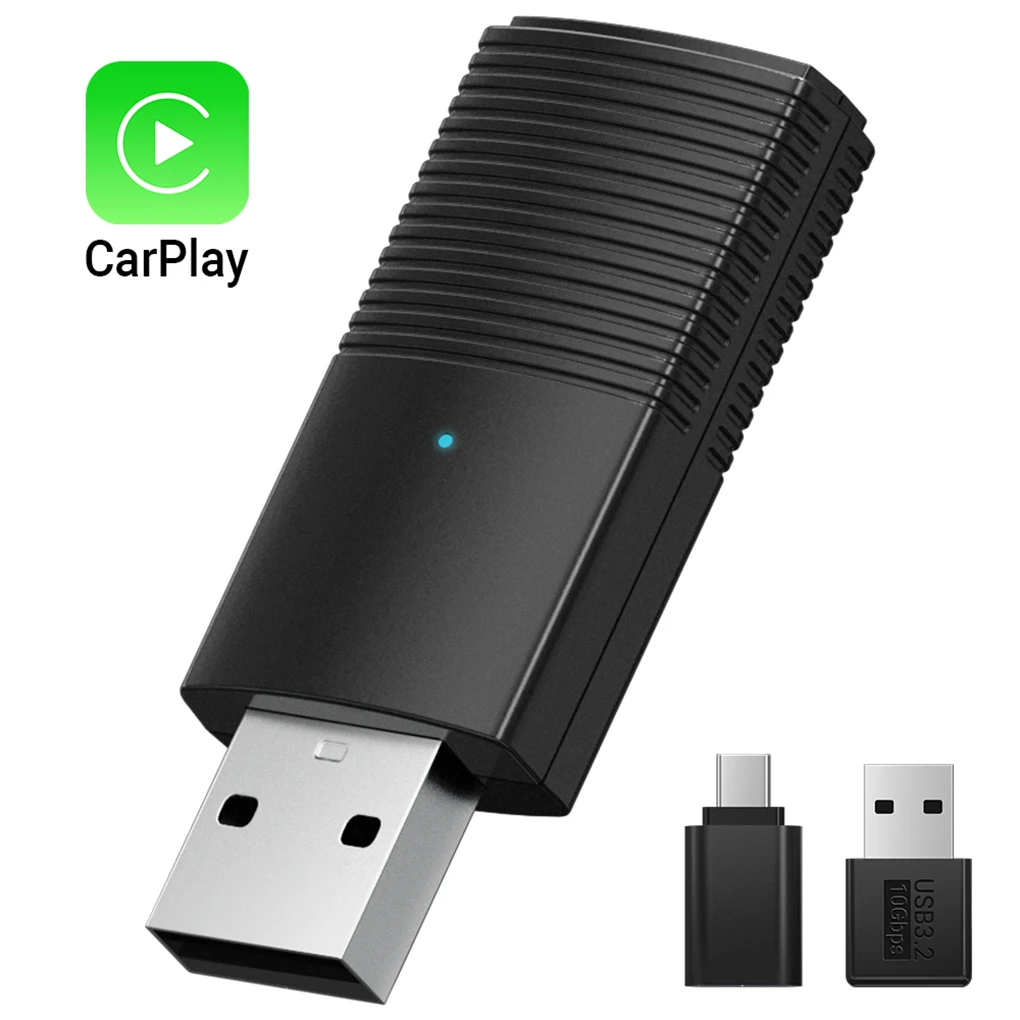 

Mini Wireless Adapter for CarPlay Car Play Dongle Bluetooth WiFi Fast Connect Plug and Play for OEM Wired CarPlay Car New