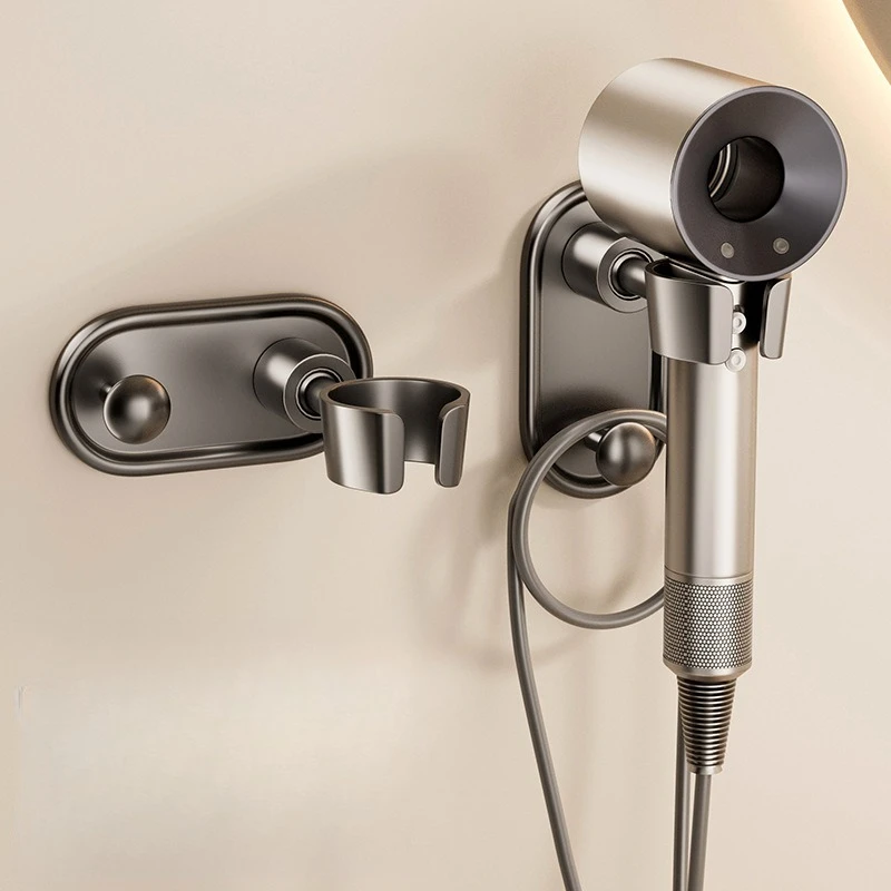 Hands Free Hair Dryer Bracket Adjustable Wall Mount No Drill Hair Dryer Storage Holder For Release Hands