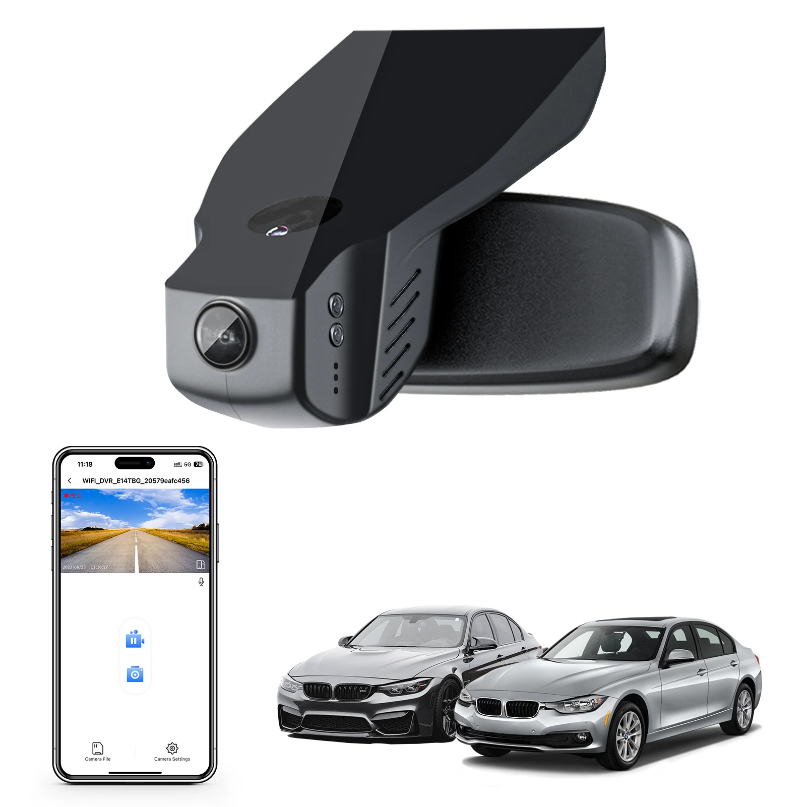 4K Dedicated Dashcam voor BMW 3-serie Gen6 F30 F80 M3 Dashcam Auto Camera 2012-2019 GPS WiFi & APP Draadloze Plug and Play Recorder