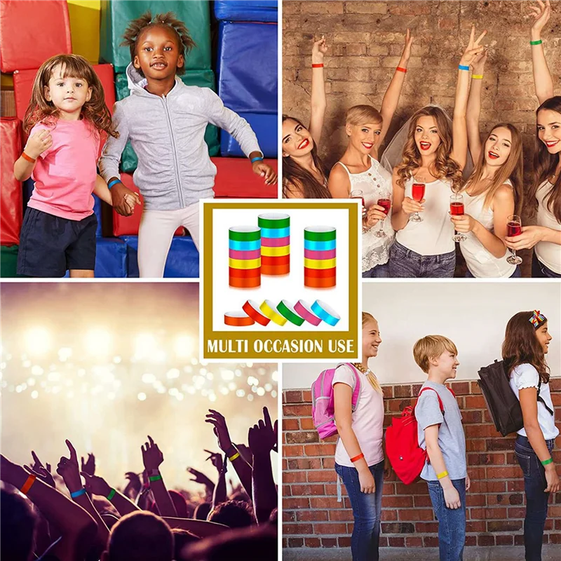 AS62 12000 шт. водонепроницаемые ремешки для рук неоновые браслеты для мероприятий концертные браслеты клейкие браслеты для вечеринки