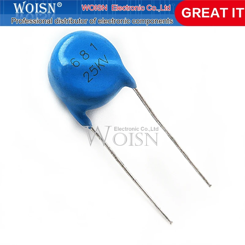 10PCS 681/25KV Y5T 681K25KV 681 25KV 680PF 25KV681 High Voltage Ceramic Capacitors