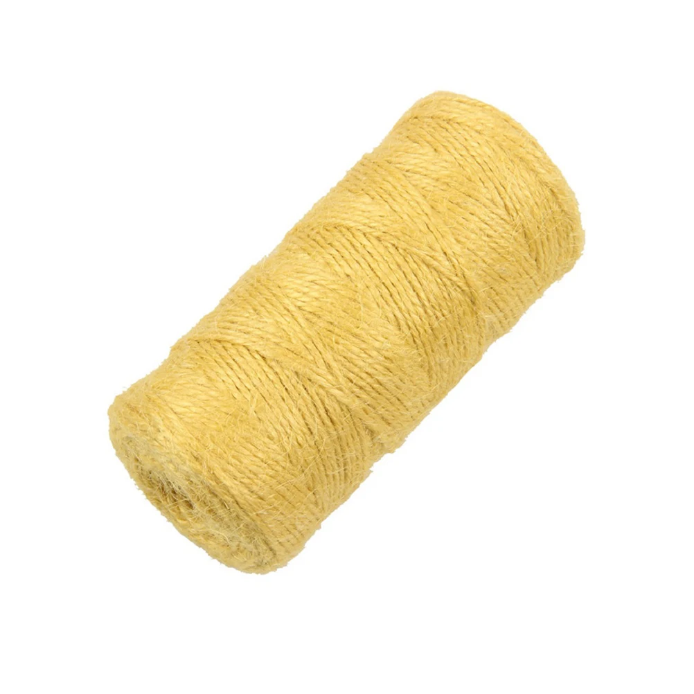 

100M Cylinder Macrame Jute Yellow Twine Craft Natural Colored Decoration Thread Artificial Ribbon Rope String