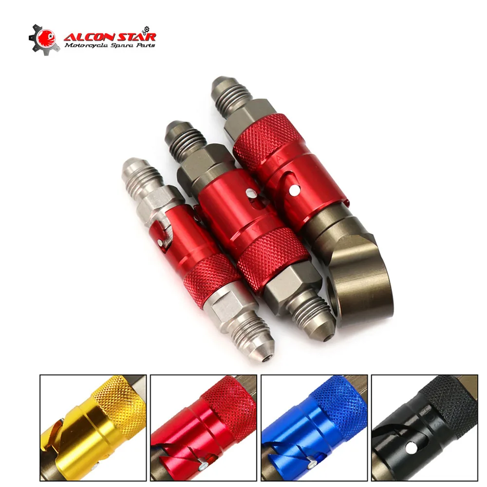 Alconstar Motorcycle Aluminum AN3 Brake Line Quick Bleeder Kit  Quick Release Connect Fitting Adapter Kit Fit for Motorcycle