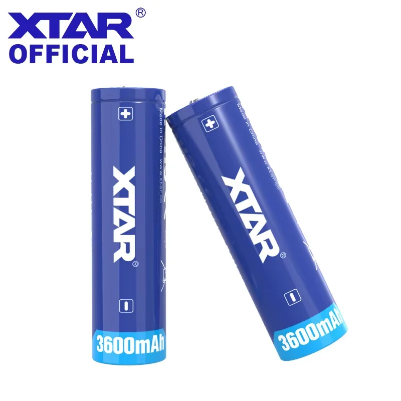 Xtar 18650 bateria recarregável 3.6v baterias 3600mah grande capacidade 10a bateria de íon-lítio para lanterna tocha farol bateria