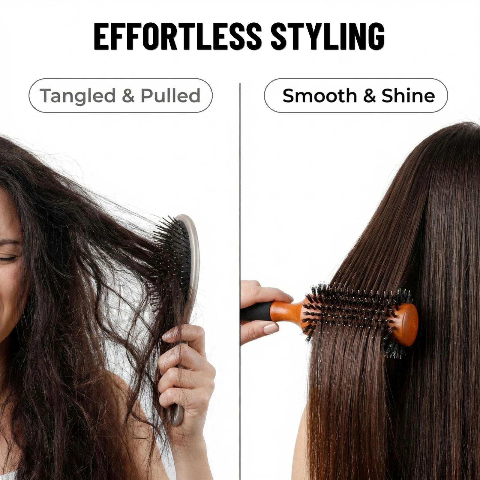 Professionelle Rundbürste mit Wildschweinborsten in 5 Größen, Holzgriff mit Anti-Rutsch-Funktion, für Salon und Zuhause, zum Föhnen, Locken und Volumen-Styling – Detail 10