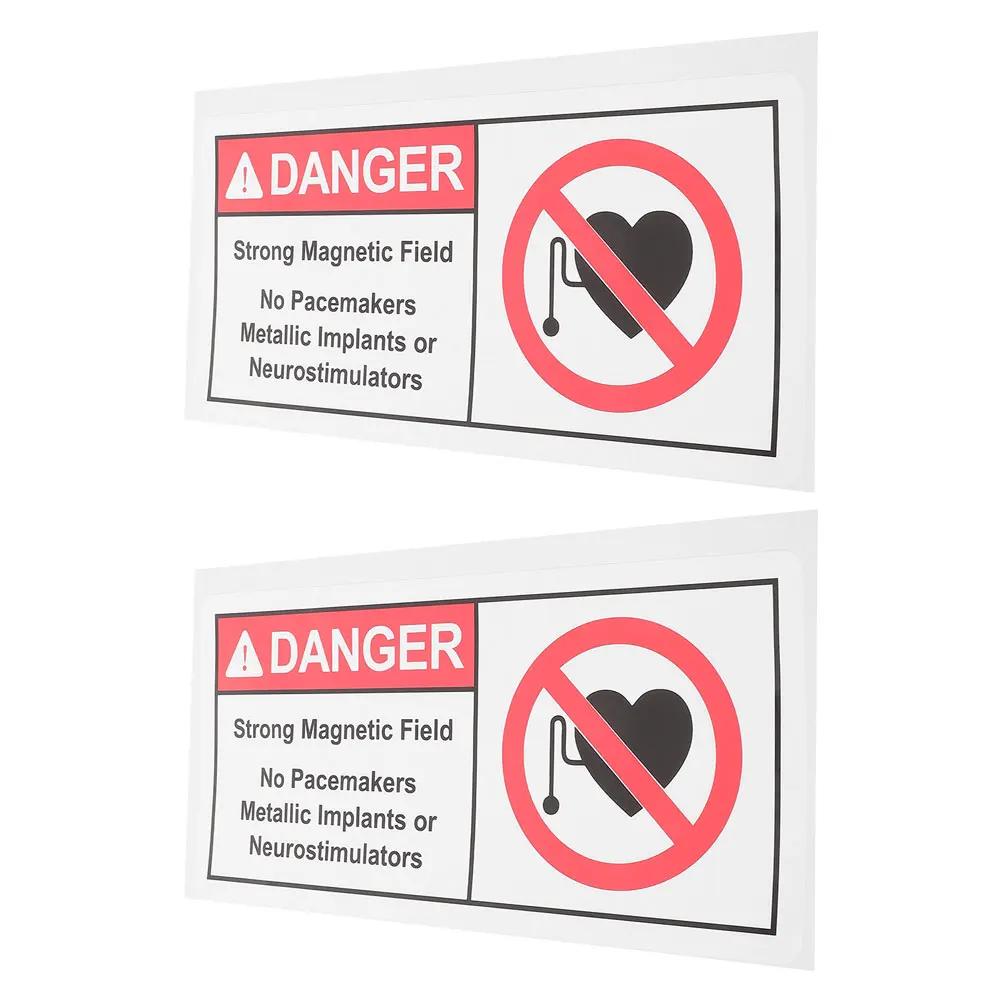 

2pcs Magnetic Field Warning Sticker High-Visibility Safety Sign No Metallic Implants Adhesive Decal For Hospitals