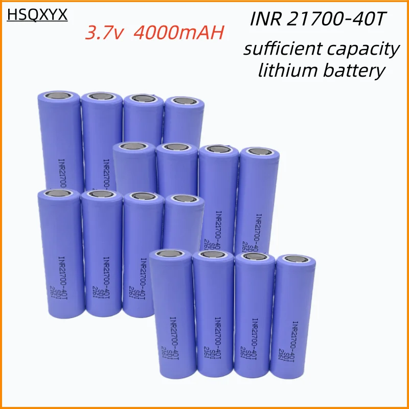 

4000mAh 3.7V 21700 Battery 30A High Discharge/Large Capacity INR 21700-40T Rechargeable Li-ion Battery