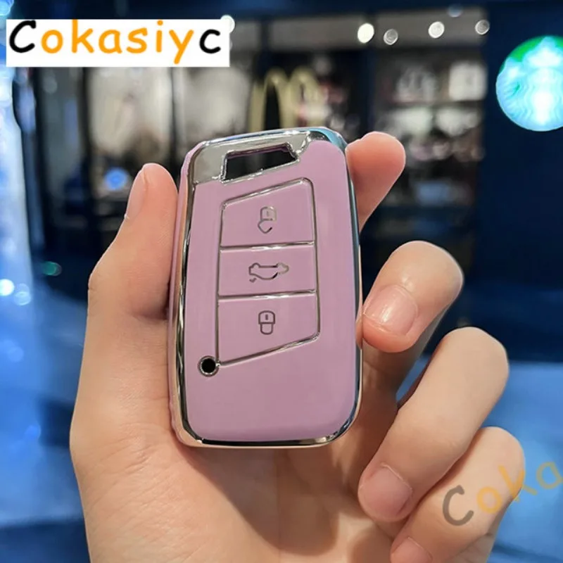 TPU Car Smart Key Case Cover Bag  Fashion Keychain For VW Volkseagen Passat B8 Magotan For Skoda Superb A7 Kodiaq Seat Shell Fob