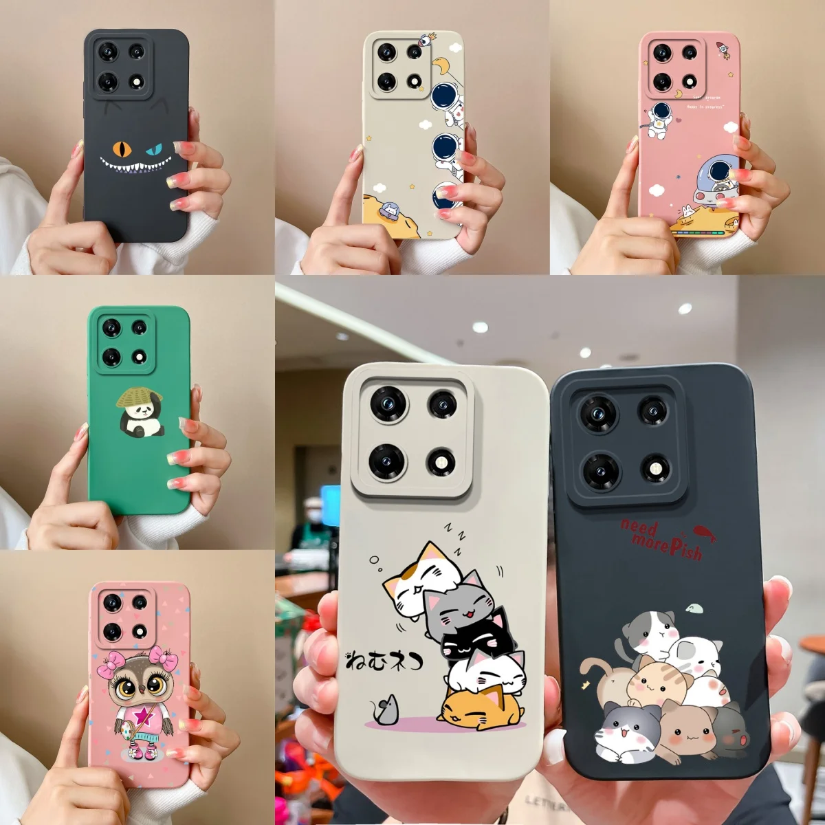 Cases For Infinix Note 30 30 Pro 30i 30 VIP 4G 5G Cute Cat Silicone Liquid Shockproof For infinix note30 30 pro 30i 30vip Bumper