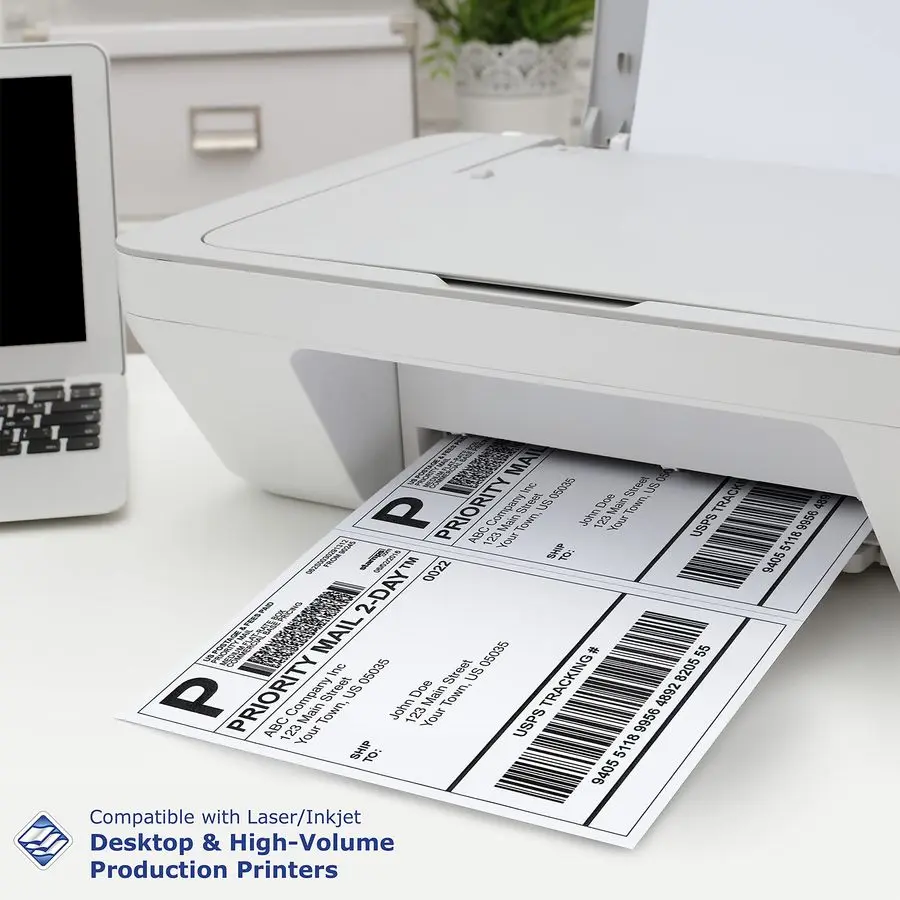 ورق نصف ورق مثقوب احترافي 8.5 × 11 مثالي لـ W2، 1099، استخدام بيان أمبير مصنوع في الولايات المتحدة الأمريكية 2500 ورقة 20 رطل A5 P #5