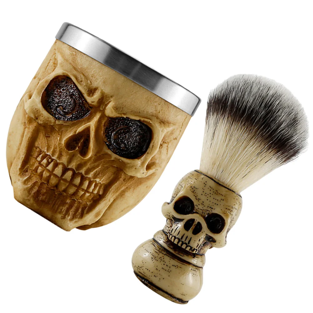 Halloween Gift Portable Shaving Bowl Supply Bathroom Cream Foaming Beard Brush Resin Shave And Man