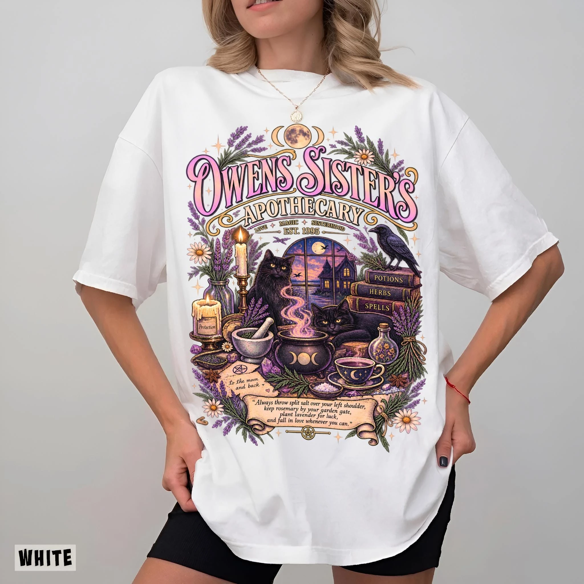 Praktisches Magic-Shirt Owens Sisters Apotheker-T-Shirt Hexen-Halloween-T-Shirt für die gruselige Jahreszeit, kurzärmeliges Damen-T-Shirt für Unisex – Detail 10