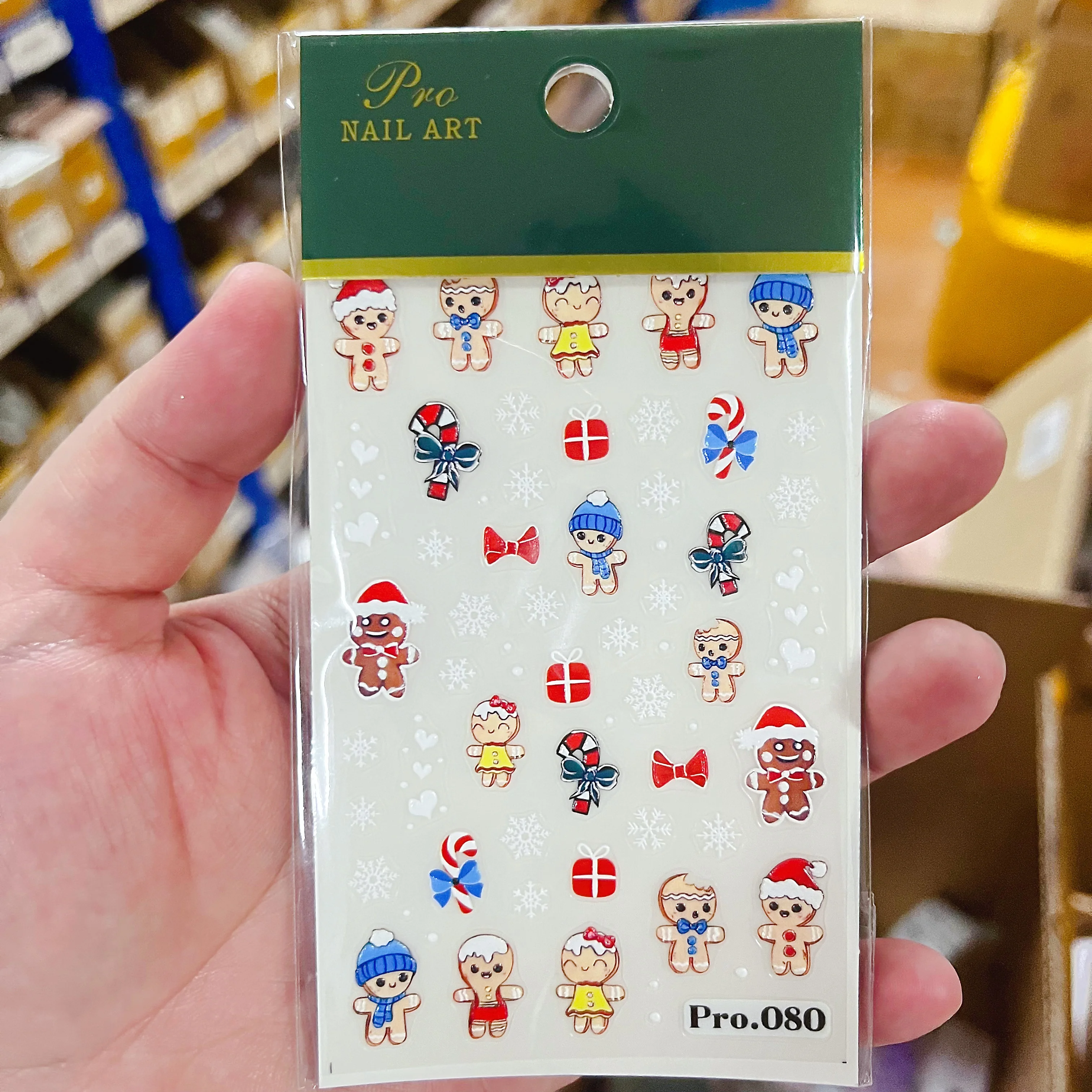 1 Uds. De pegatinas para uñas de muñeco de nieve y hombre de jengibre de alce, suministros para uñas de Papá Noel de dibujos animados, calcomanías navideñas para uñas, accesorios para uñas DlY