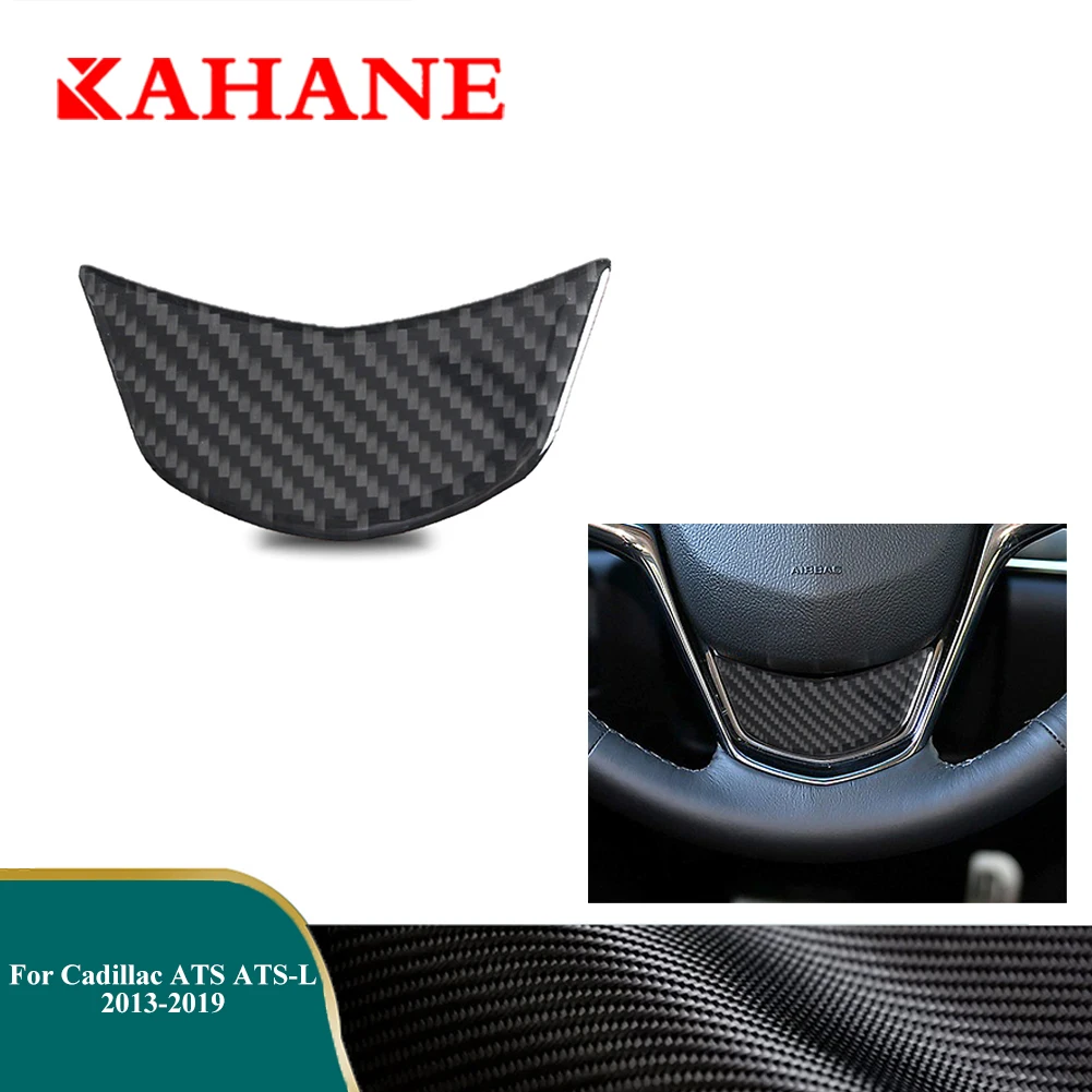 For Cadillac ATS ATS-L 2013-2019 Steering Wheel Panel Decoration Cover Trim Car Carbon Fiber Stickers Interior Accessories