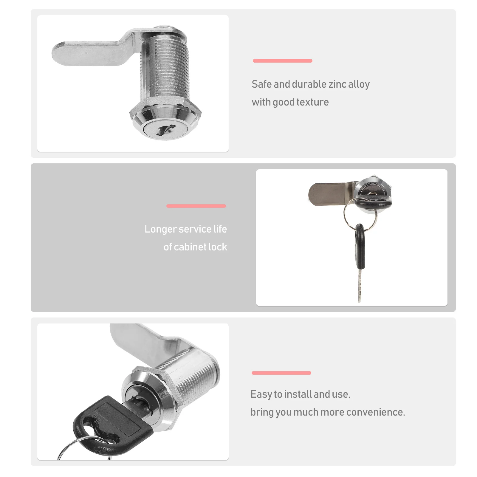 

Desk Locks for Drawers with Key Classic Color Reinforce Drawers Doors Home Cabinet Lock File Cabinet Lock Drawer Safety Locks