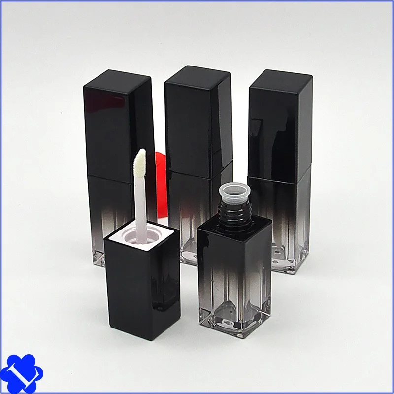 5ml black square shape empty lip tube brush lip oil gloss/honey/balm honey oil cosmetic booster salve make up packing