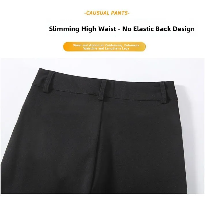 High Waist Wide Leg Pants Women's White Bell Bot Casual Trousers Floor Length Zipper ket Detail Polyester Blend