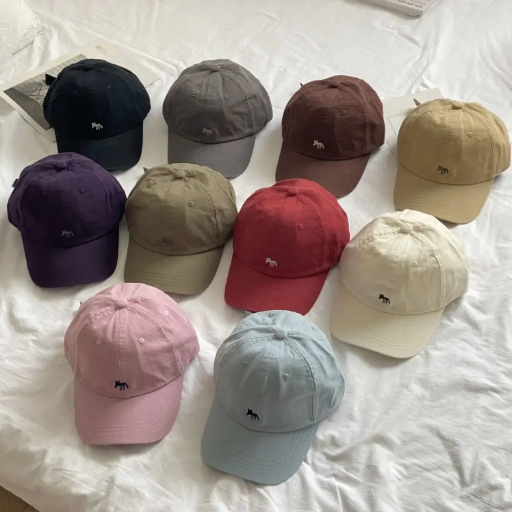بسيطة مطرزة التطريز قبعة بيسبول الحيوانات القطن قماش قبعة بيسبول بلغت ذروتها قبعة واقية من الشمس قبعة الشمس في الهواء الطلق