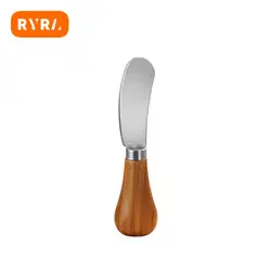 Wooden Handle Butter Cutter Knife Dessert Cheese Slicer Knives Toast Breakfast Utensil Jam Spreaders Cream Cutter Kitchen Tools