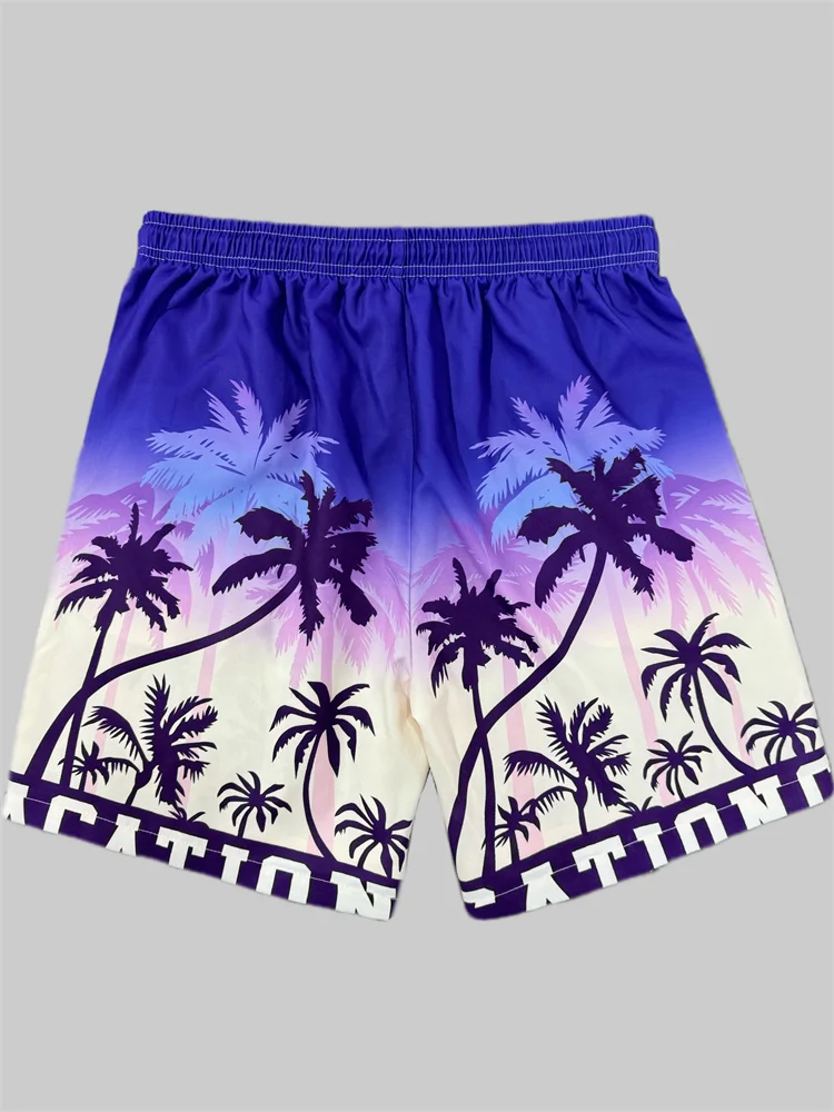

Новые летние пляжные брюки с 3D принтом гавайской кокосовой пальмы, дышащие шорты большого размера для повседневного отдыха на открытом воздухе, мужские свободные шорты