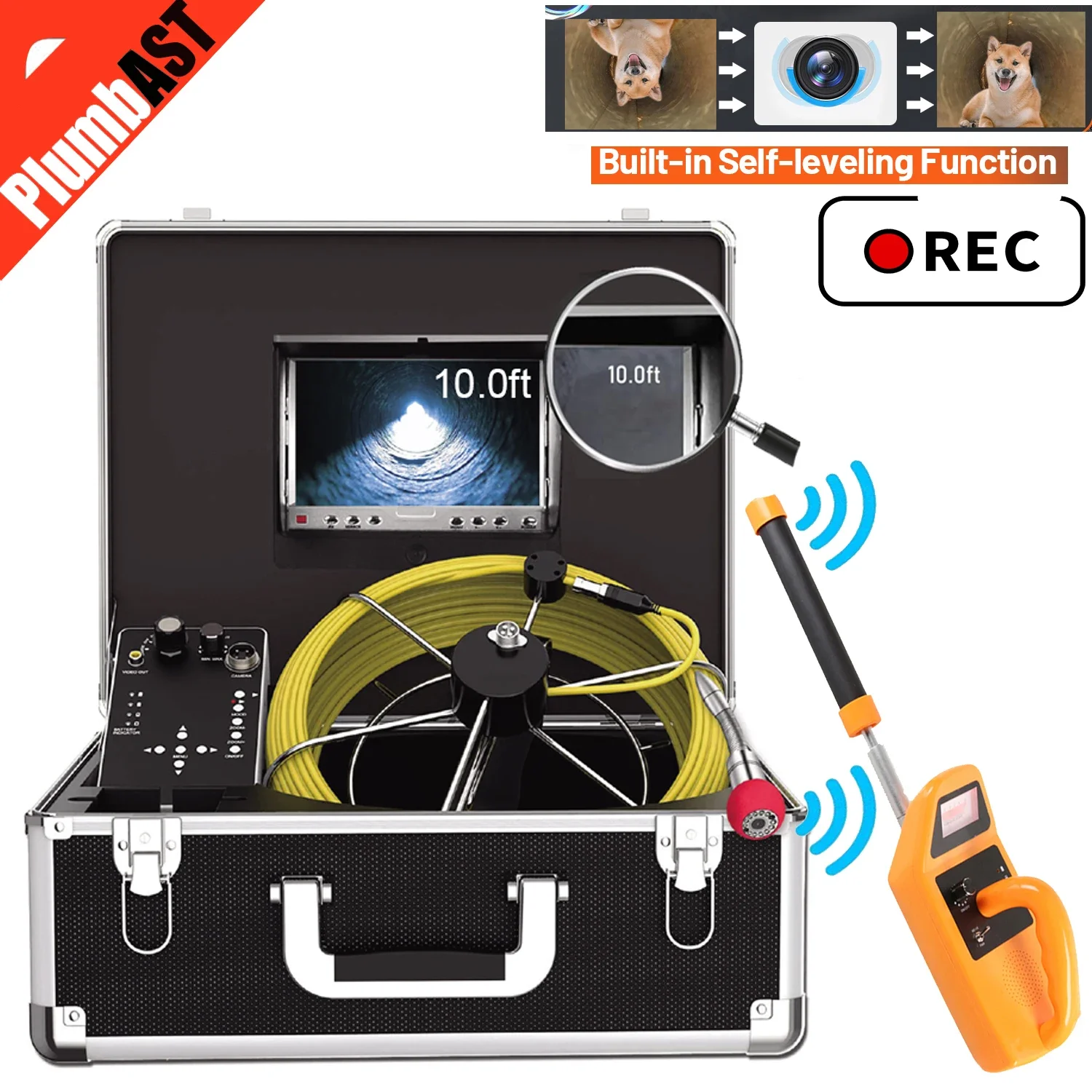 

autoself 512hz sonda locatoa industrial endoscope underwater video system pipe wall inspection Sewer Camera kit with IPS monitor