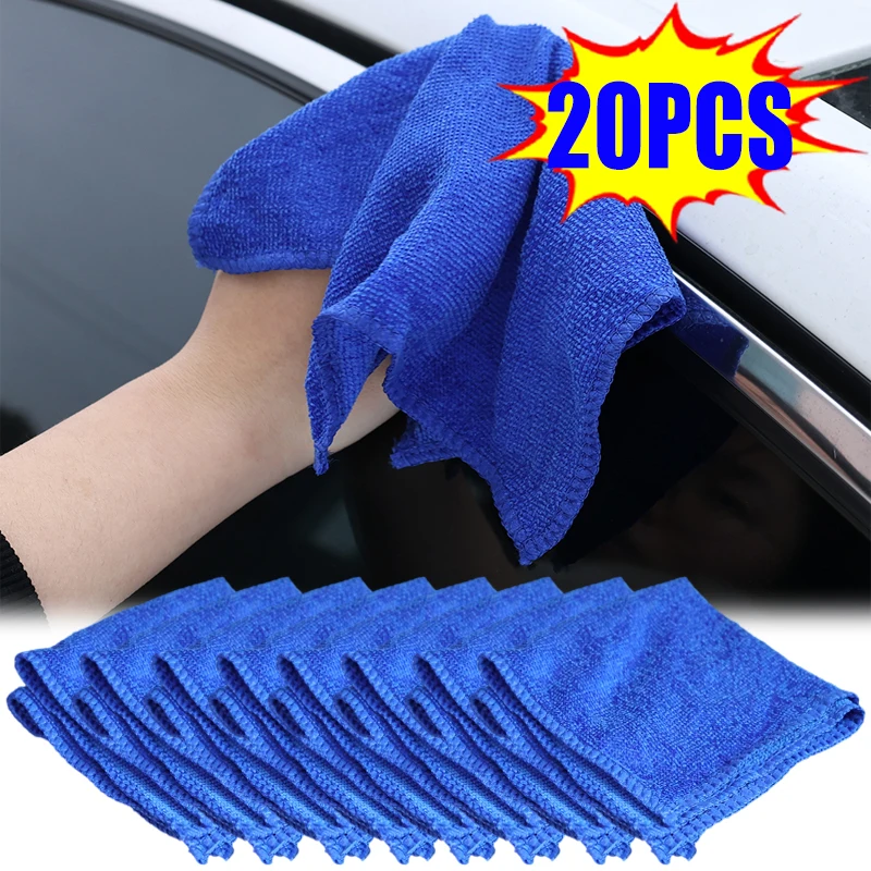 

30x30cm Car Wash Microfiber Towels Soft Drying Cloth Hemming Wash Towel Water Suction Polishing Duster Car Cleaning Tools