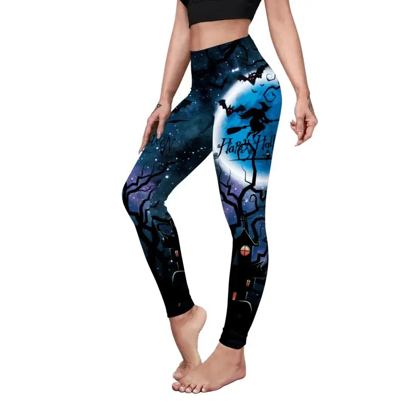 Nadanbao Leggings mit Spinnennetz-Skelett-Print, Halloween-Party, Damenhose, Sommerhose mit mittlerer Taille, weibliche Fitness-Sportstrumpfhose – Detail 34