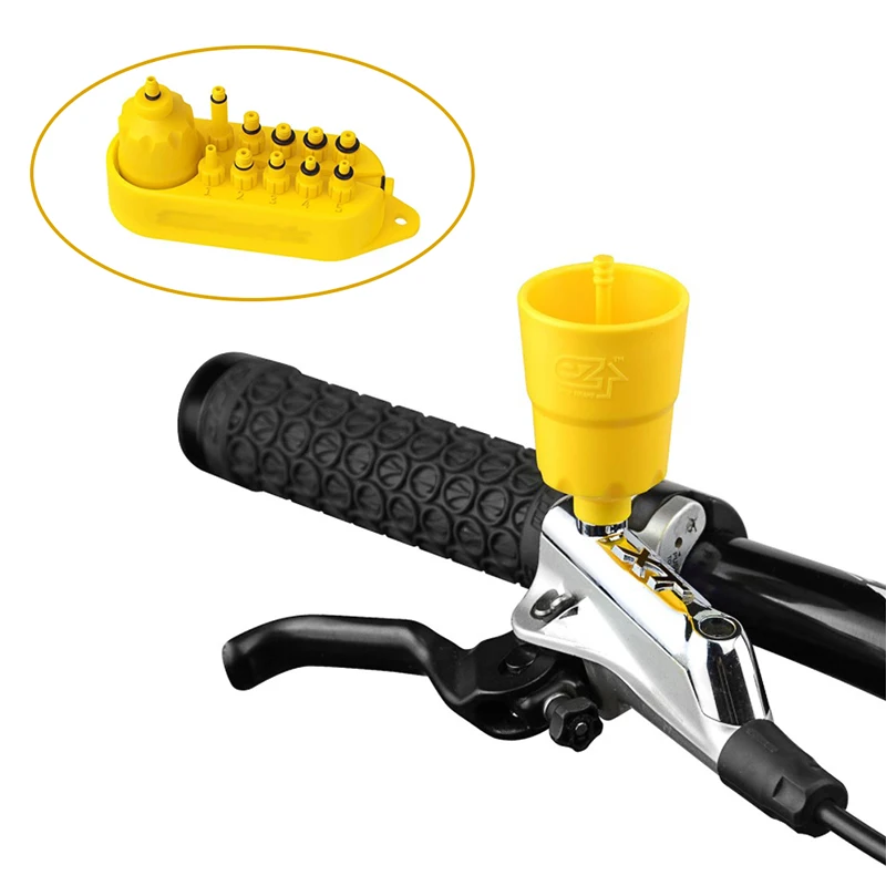 10 In 1 Bicycle Hydraulic Bleed Adapters Set Plastic Oil Funnel Accessories