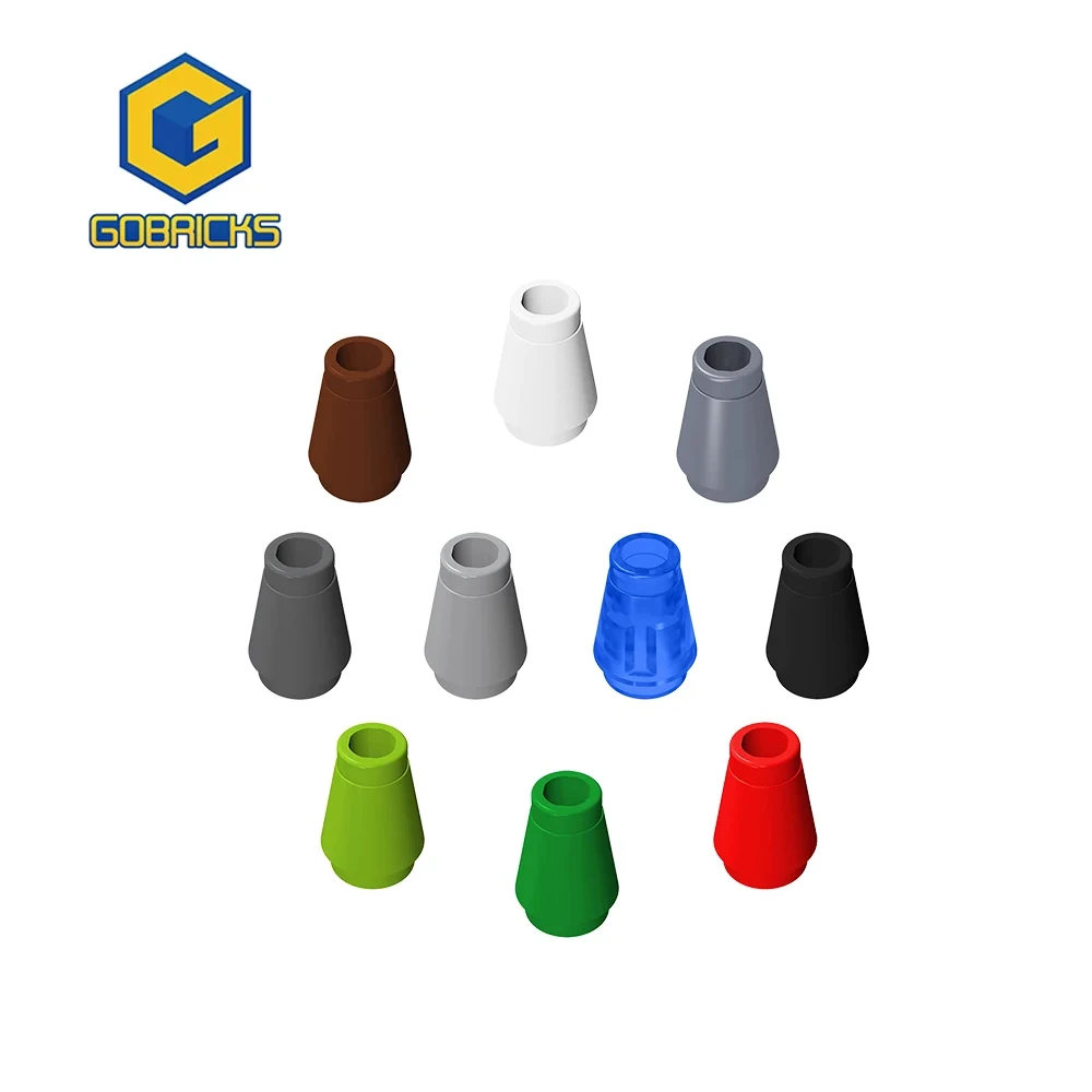 Gobricks MOC Cone 1x1 Top Groove Brick Compatible With 4589 6188 59900 64288 Building Blocks Parts DIY Educational Parts Toys