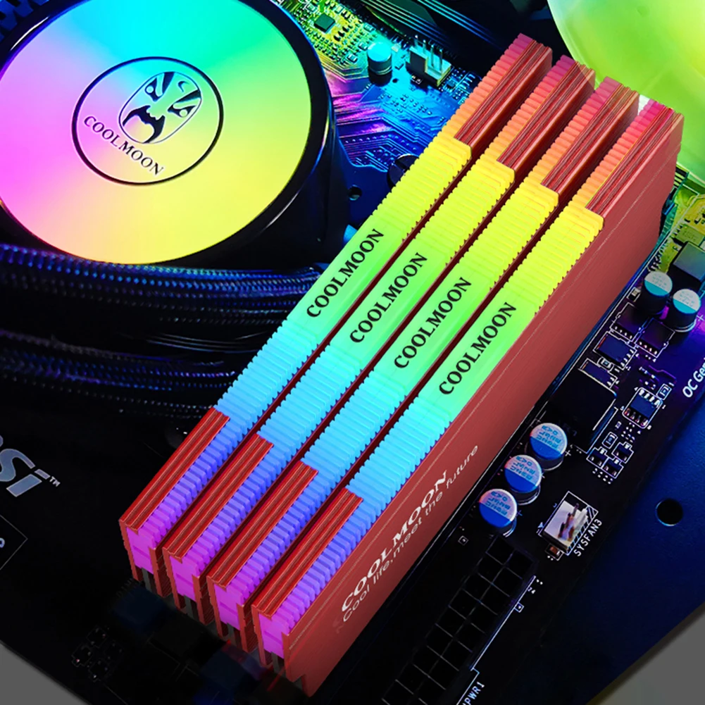 Heat Spreader Cooler Desktop PC Computer Memory for COOLMOON CR-D134S ARGB for Game Lover Ideal Birthday Present