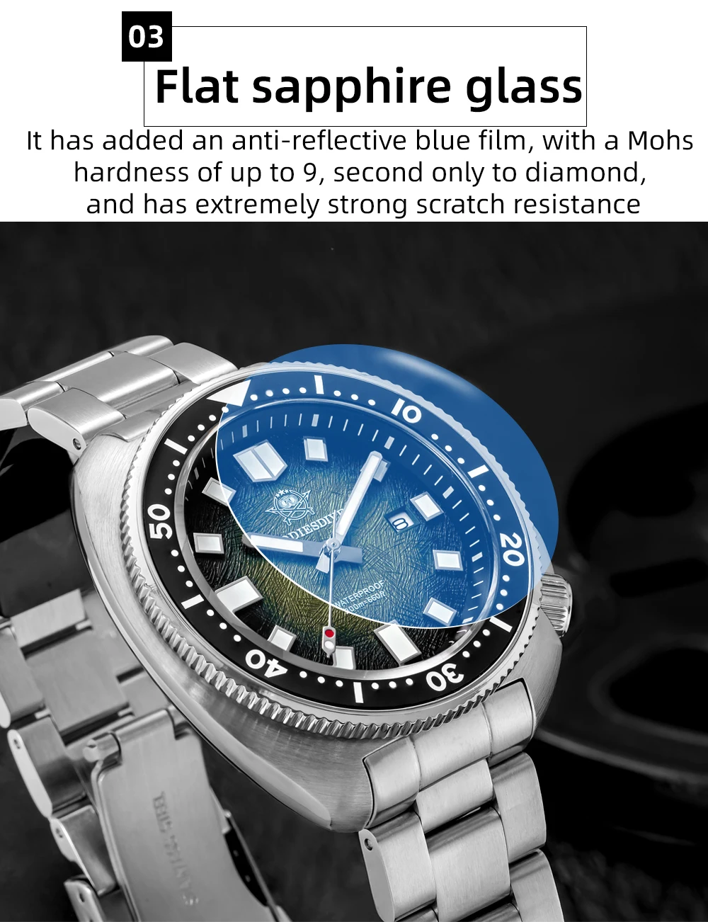 ADDIESDIVE Top Men‘s Abalone Shell Watch 20Bar Waterproof AD2511 Reloj Hombre BGW9 Super Luminous Sapphire Glass Quartz Watch
