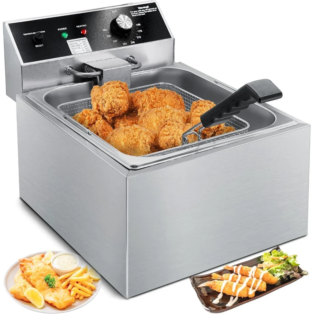 

Electric Deep Fryer, 11.6QT/11L Extra Large Electric Stainless Steel Countertop Oil Fryer