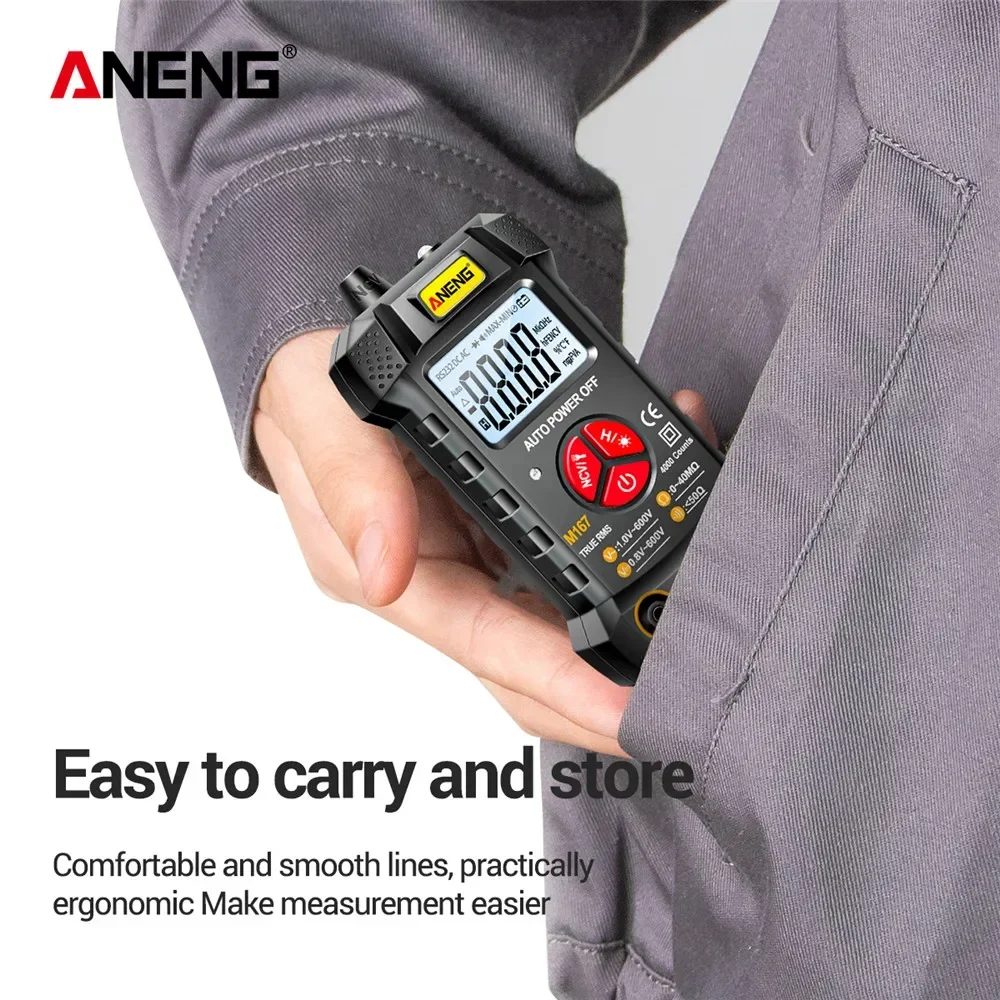 ANENG M167 Digital Mini Multimeter Profesional 4000 Counts AC/DC Electrical Instruments Tester Auto Range Meter Multimetro Tool