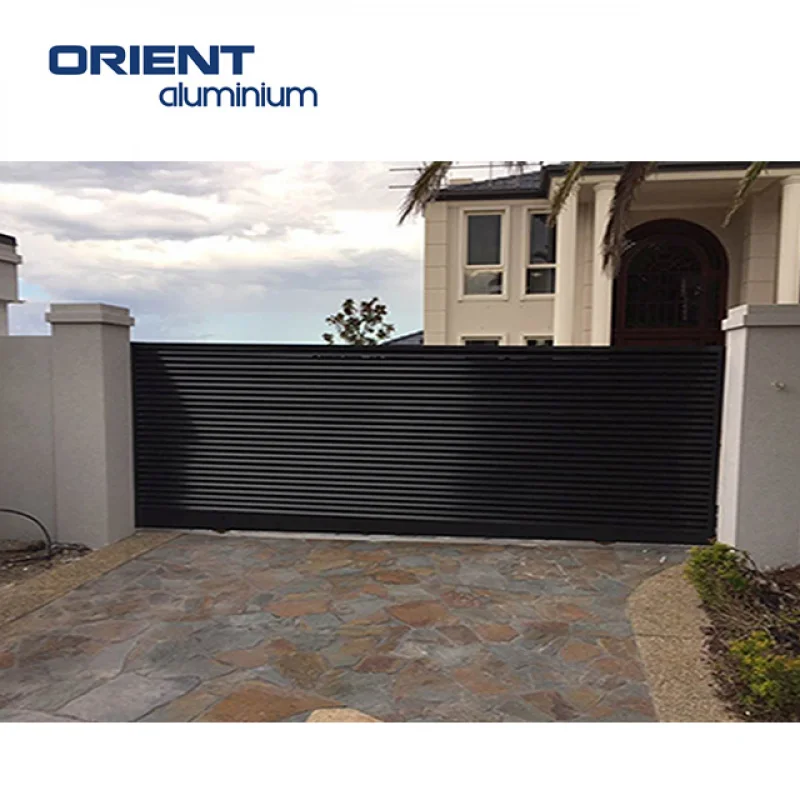 custom.Simple Design Waterproof Aluminium Garden Gate Sliding Driveway Gate System Swing Aluminium Gate
