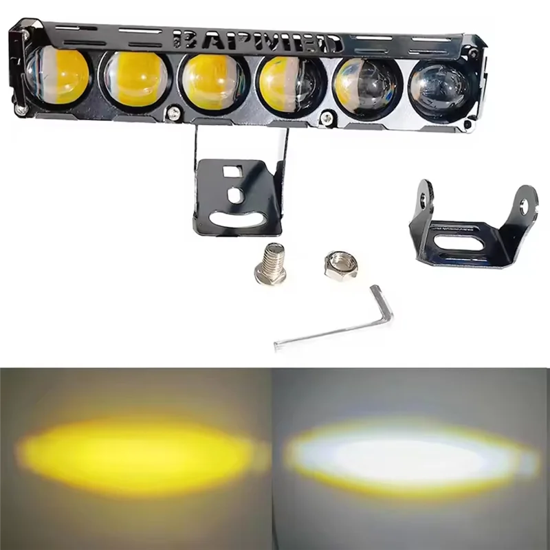 

Mini Headlight 12V 24V 6 Lens Motorcycle LED Spotlight Dual Color Hi/Low Fog Lamps For SUV Trucks UTV For Car