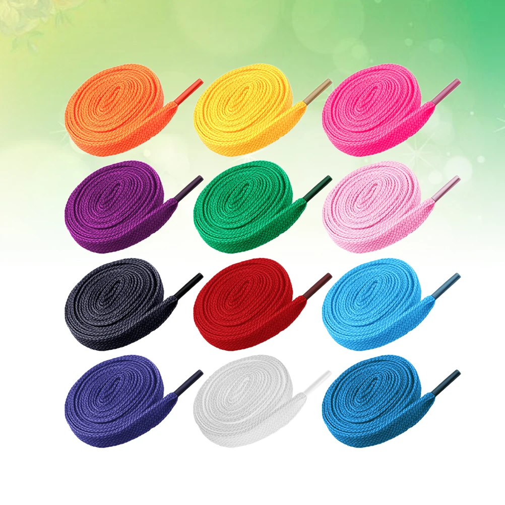 

20Pcs Flat Shoelaces Assorted Colors Durable Shoe Laces Strings for Casual Athletic Sneakers Boots Skates Sports Footwear