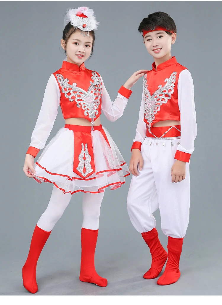 子供モンゴルダンスパフォーマンス少数民族フォークダンス子供伝統モン族練習ミャオ族ダンスモダンドレス