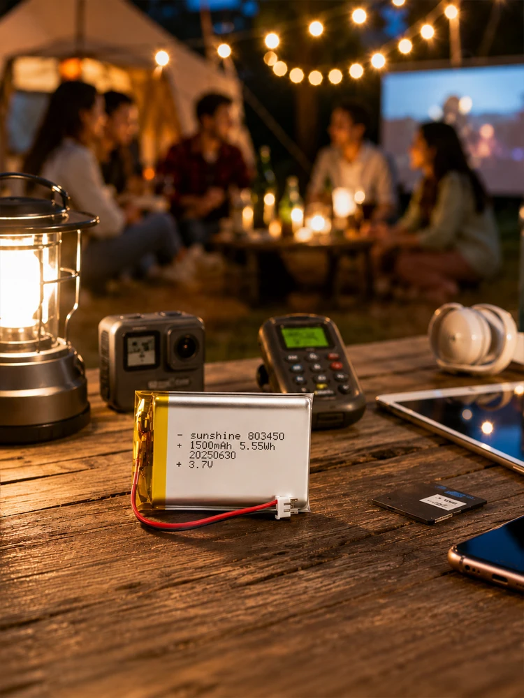 Akumulator litowo-polimerowy 3,7 V 1500 mAh 803450 do zestawu słuchawkowego Bluetooth, aparatu, GPS, audio, radiotelefonu — zdjęcie produktu 7