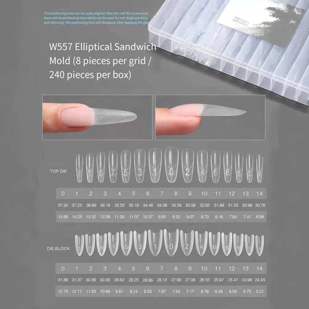 Sandwich Nail Mode Rapid Extension Paperless Tray Crystal Included Bottom and Top Template Easy Extension For Nail Salon