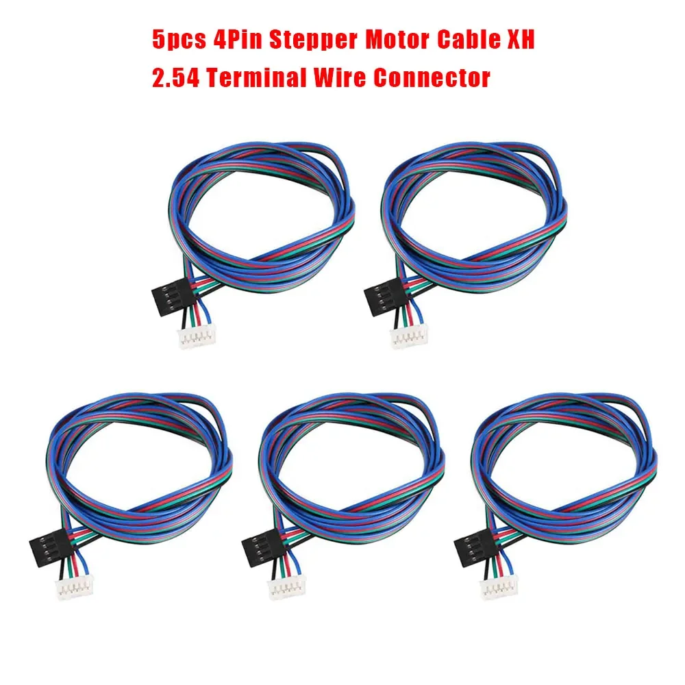 High performance 5x 4Pin Stepper Motor Cable XH2 54 Terminal Wire Connector Set for 3D Printer Nema17 Premium PVC