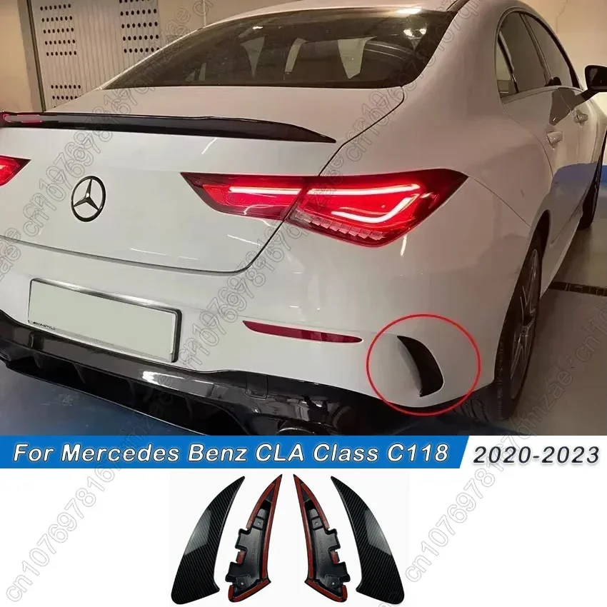 Dla Mercedes Benz CLA Klasa C118 CLA200 CLA220 CLA250 CLA45 AMG 2020-2023 Tylny Zderzak Boczny Spoiler Splitter Body Kit Czarny Połysk